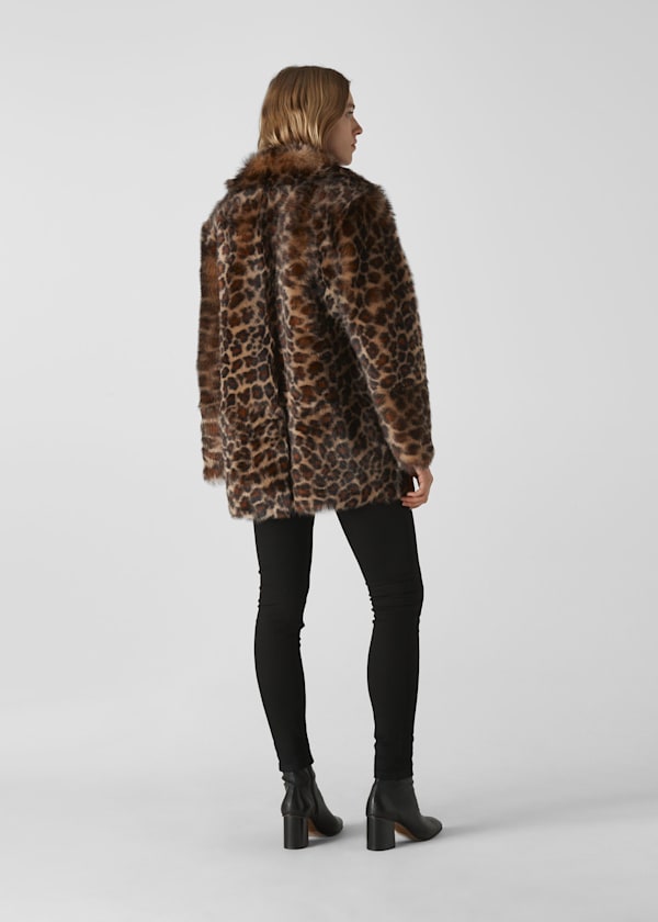 Leopard Print Animal Alba Shearling Coat