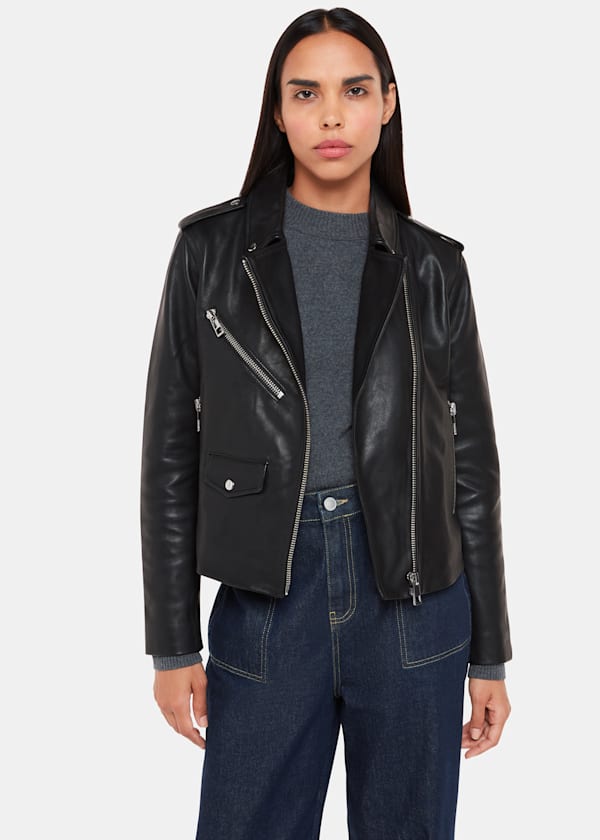 Agnes Pocket Leather Biker