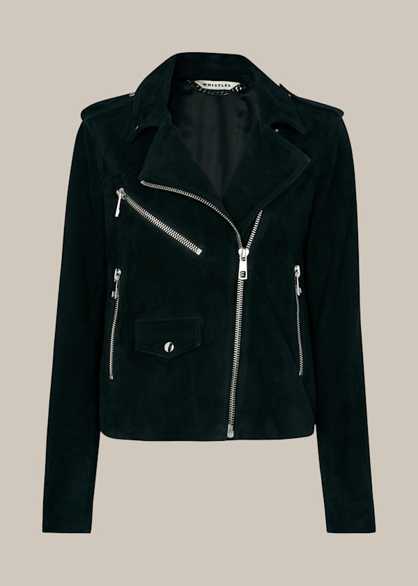 Black Suede Agnes Leather Jacket
