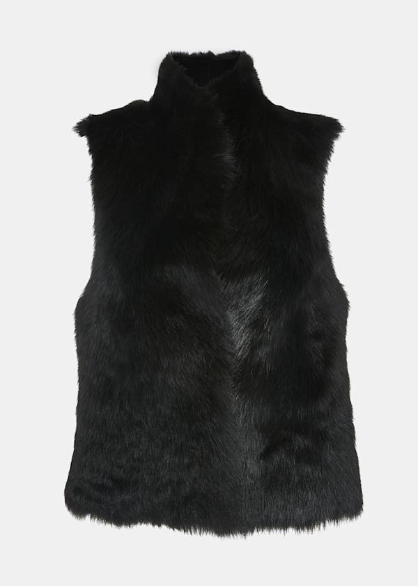 Black Short Toscana Sheepskin Gilet