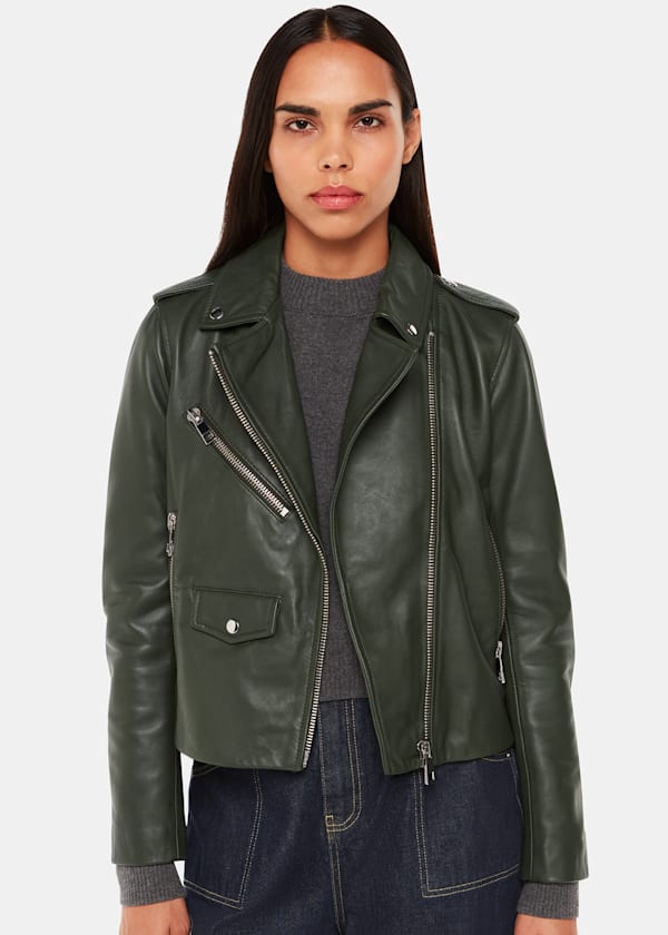 Whistles agnes faux fur leather jacket cheap