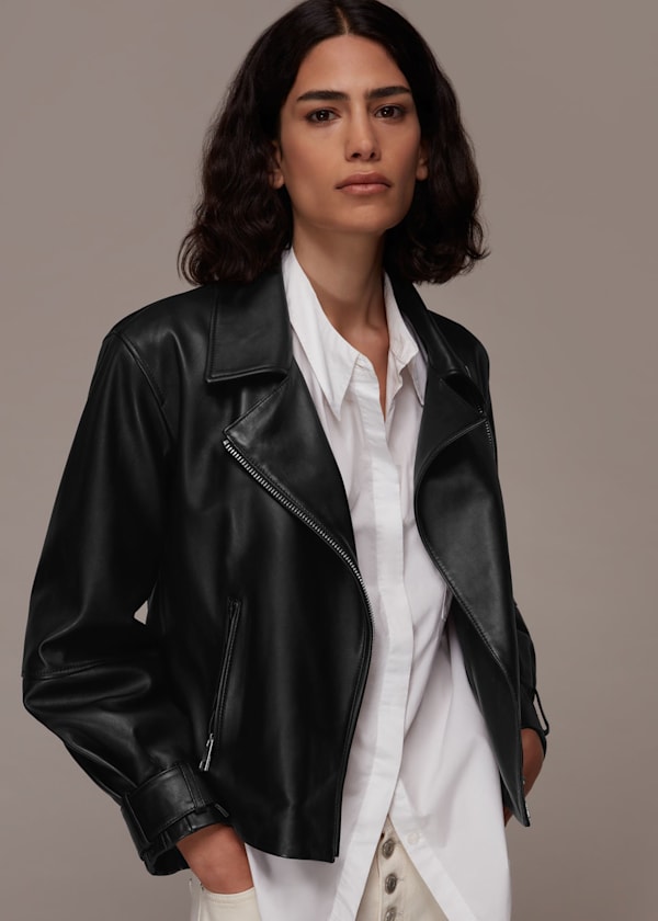 Black Ellis Balloon Sleeve Biker