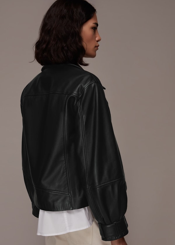 Black Ellis Balloon Sleeve Biker