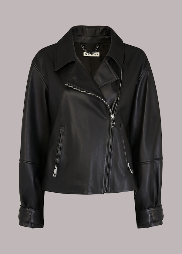 Black Ellis Balloon Sleeve Biker