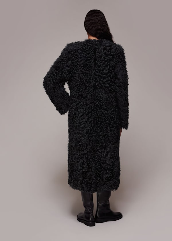 Dark Grey Eliza Shearling Coat