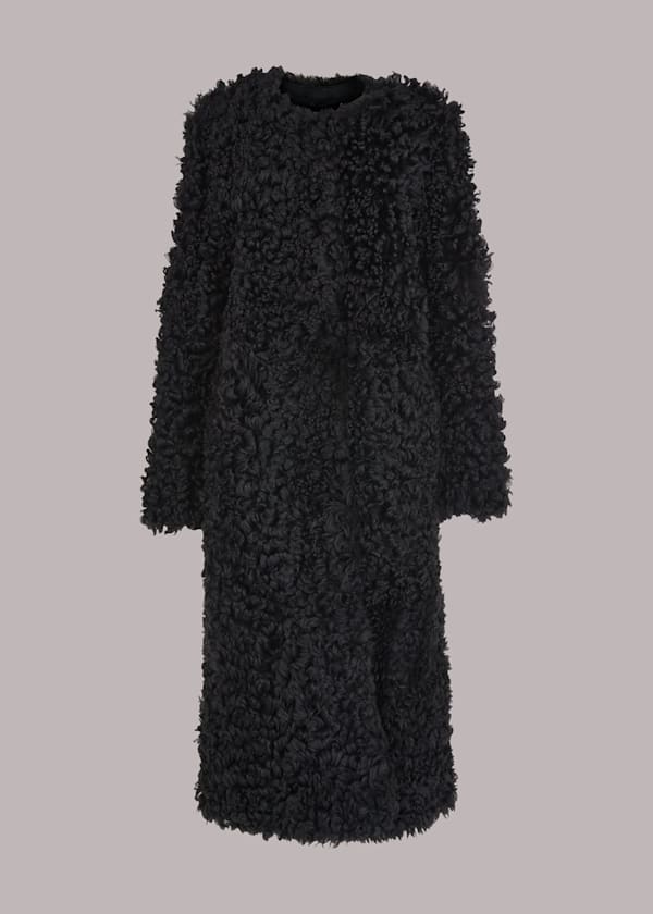 Dark Grey Eliza Shearling Coat