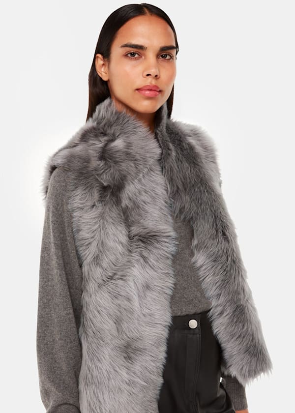 Grey Short Toscana Sheepskin Gilet