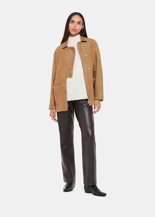 Camel Bohdi Western Suede Biker