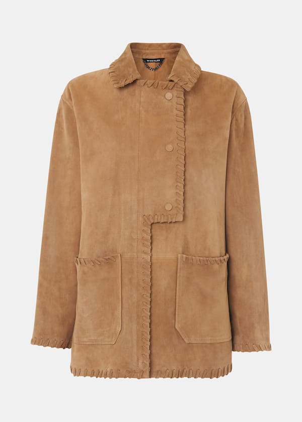 Camel Bohdi Western Suede Biker