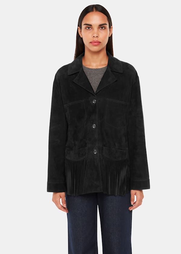 Black Lani Tassel Suede Jacket
