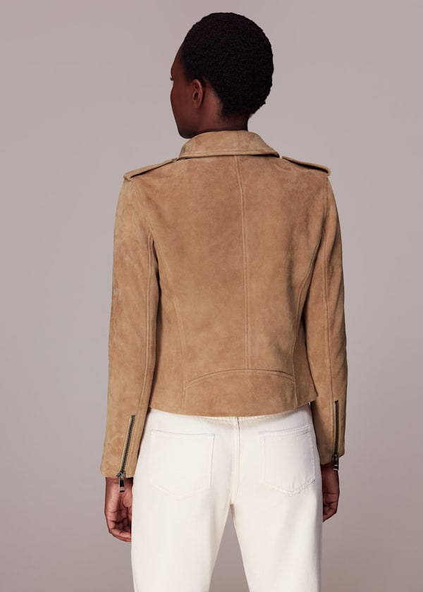 Tan Suede Agnes Leather Jacket