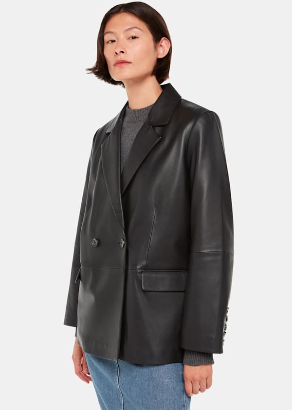 Women s Leather Jackets Classic Oversized Whistles ROW Whistles ROW