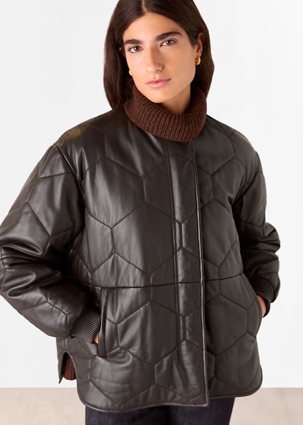 Cleo Leather Quilted Jacket