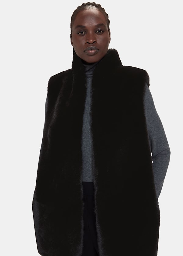 Black Faux Fur Gilet