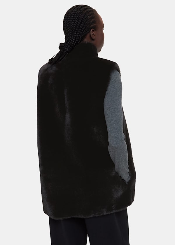 Black Faux Fur Gilet