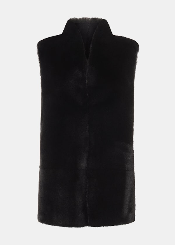 Black Faux Fur Gilet
