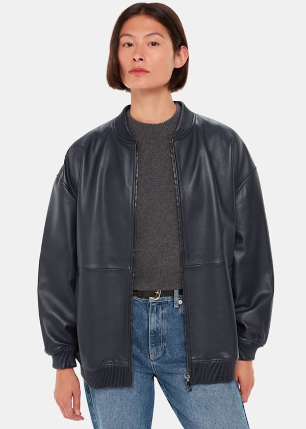 Erin Leather Bomber