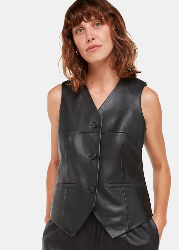 Catrin Leather Waistcoat