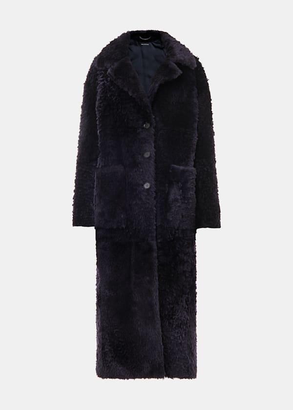 Navy Camille Shearling Coat