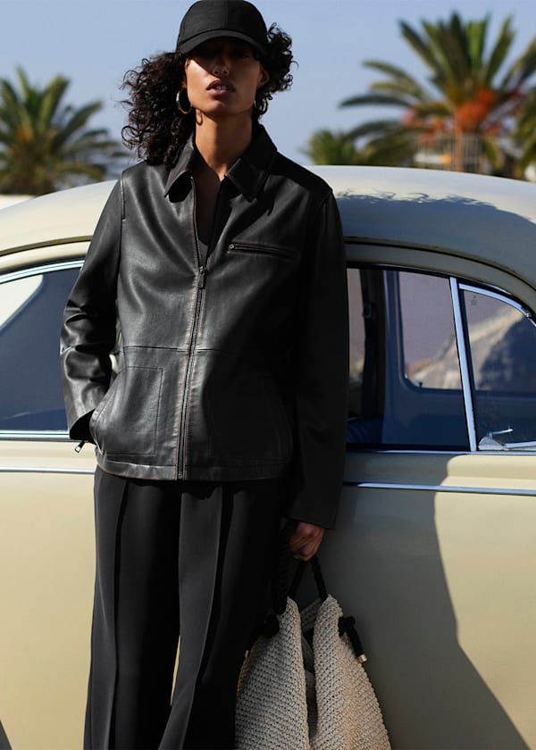 Brown Kate Burnished Leather Jacket
