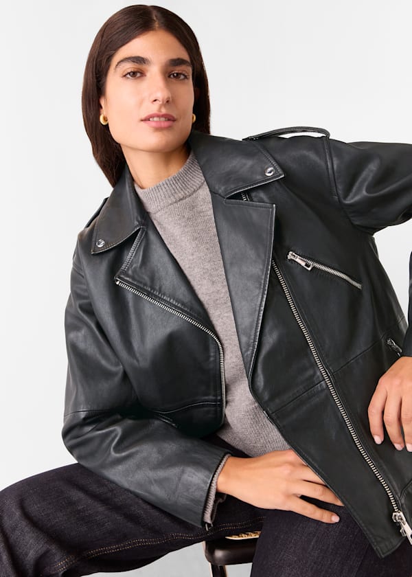 Whistles borg biker jacket on sale
