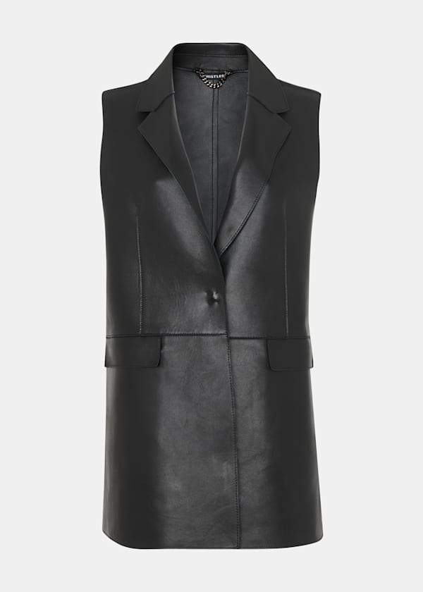 Black Edna Clean Bonded Waistcoat