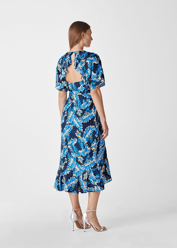 Blue Josephine Print Wrap Dress