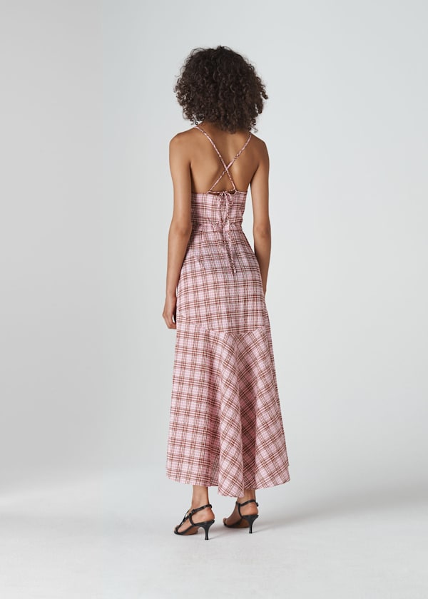 Pink Julietta Check Strappy Dress
