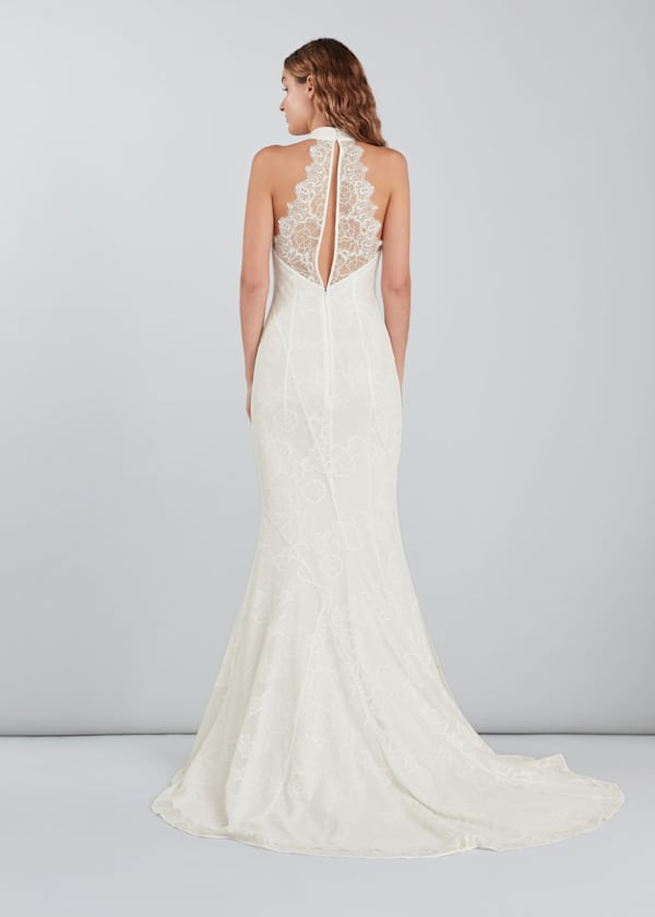 Ivory Maria Halter Wedding Dress