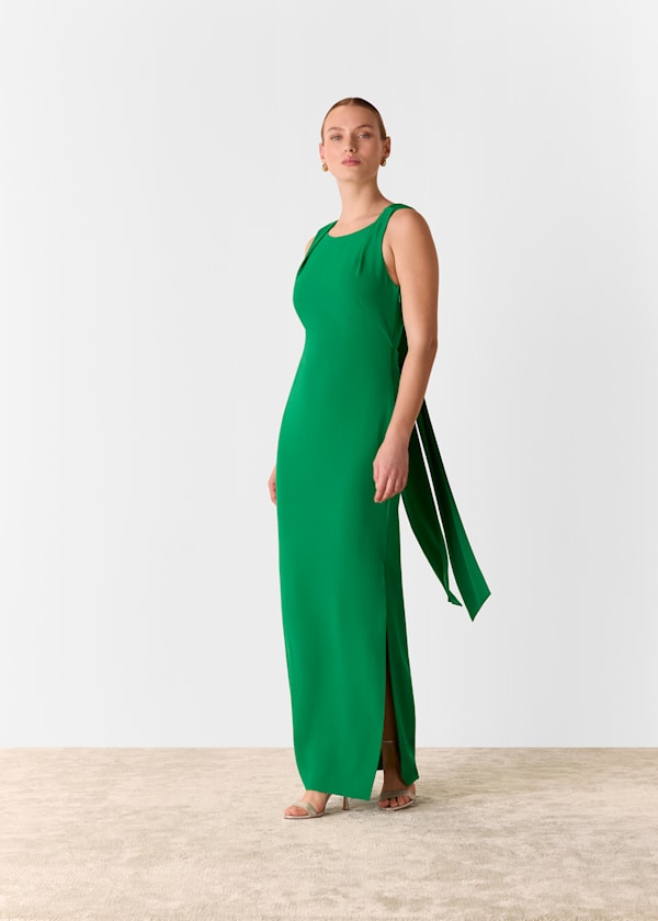 Green Tie Back Maxi Dress