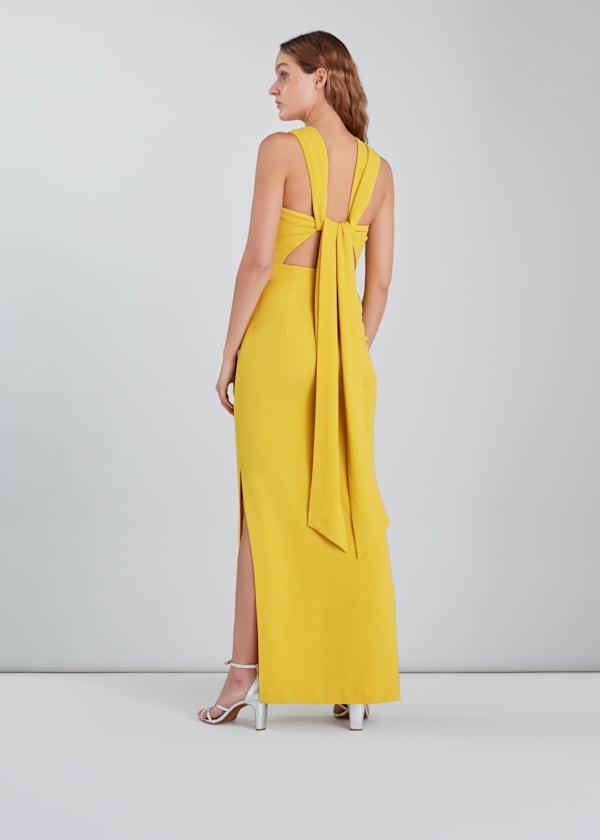 Yellow Tie Back Dress