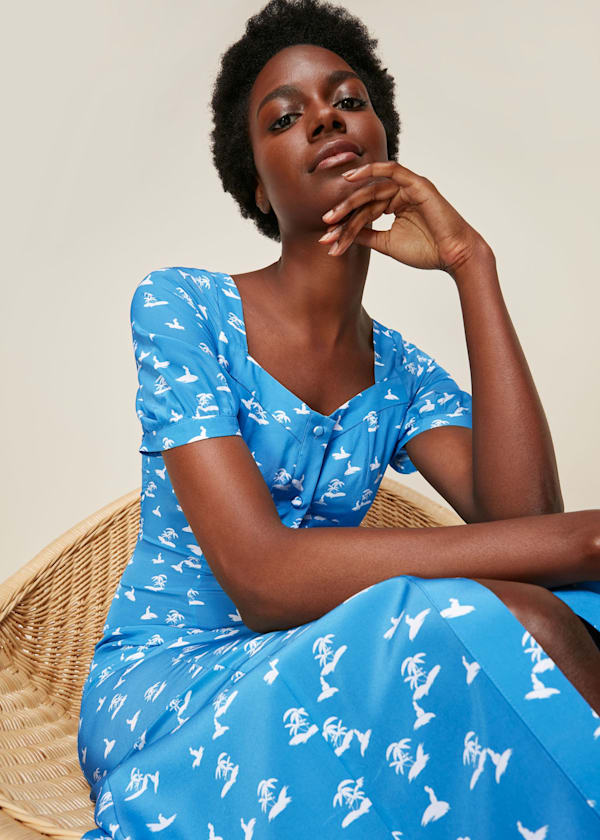 Multicolour Silk Island Dress