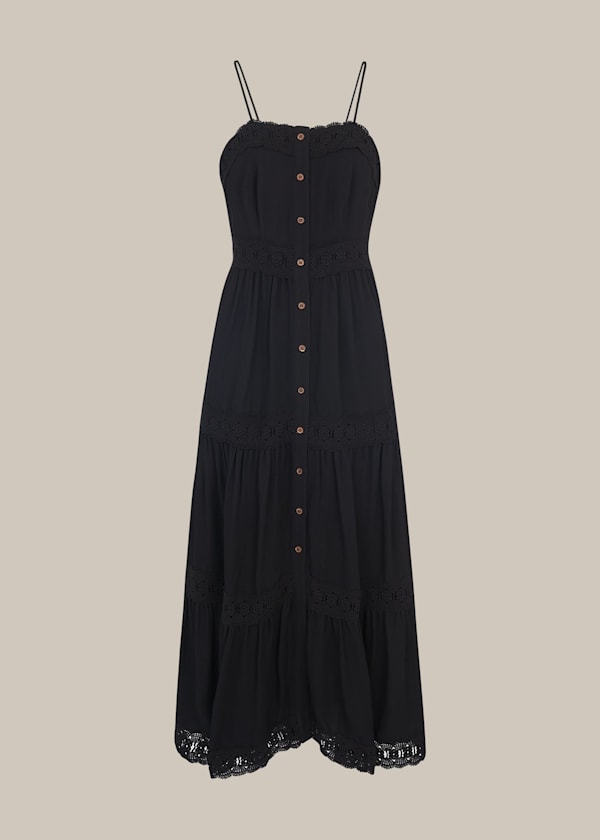 Strappy Lace Paneled Dress