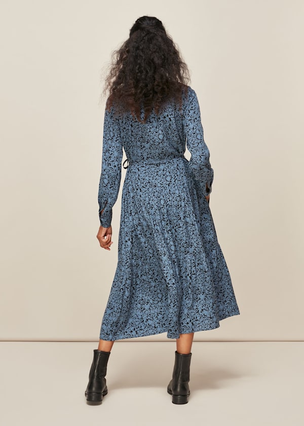Blue Eucalyptus Print Dress