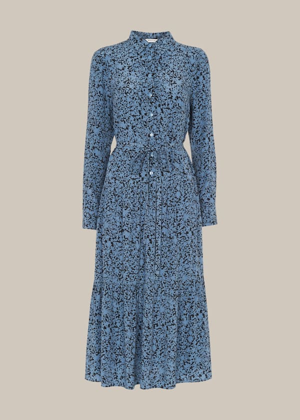 Blue Eucalyptus Print Dress