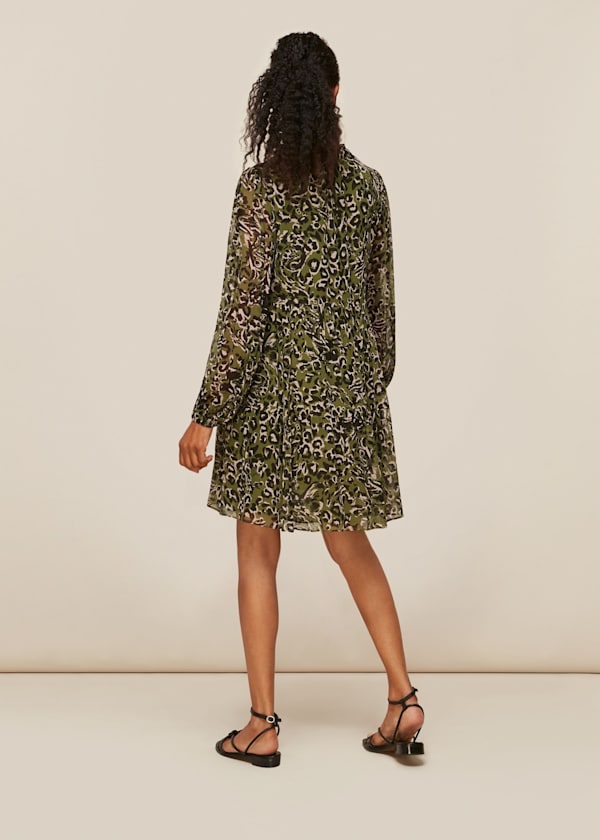 Khaki Jungle Cat Trapeze Dress