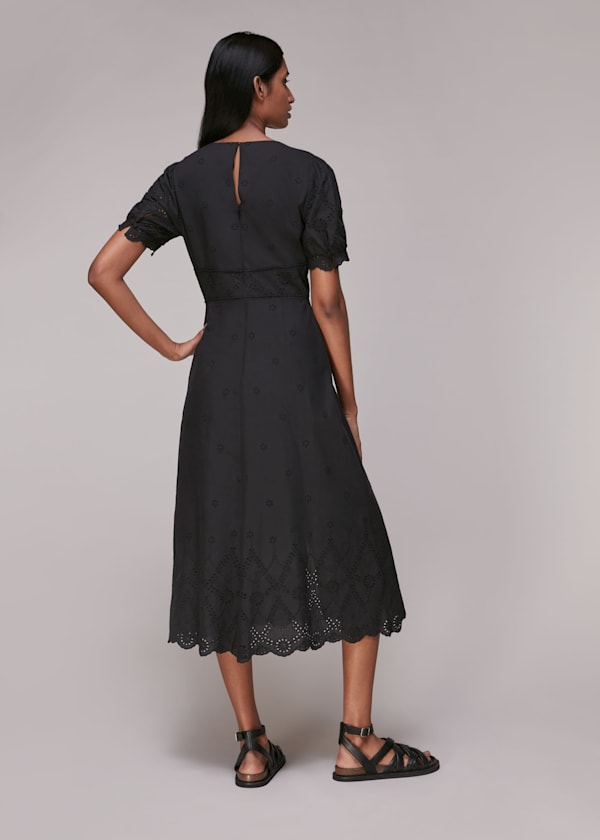 Black Carolyn Broderie Dress