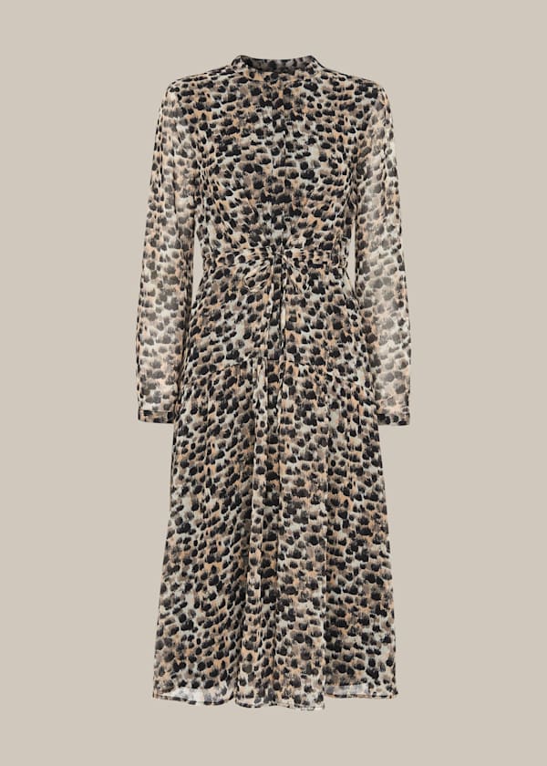 Multicolour Brushmark Animal Print Dress