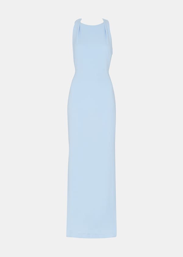 Pale Blue Tie Back Maxi Dress