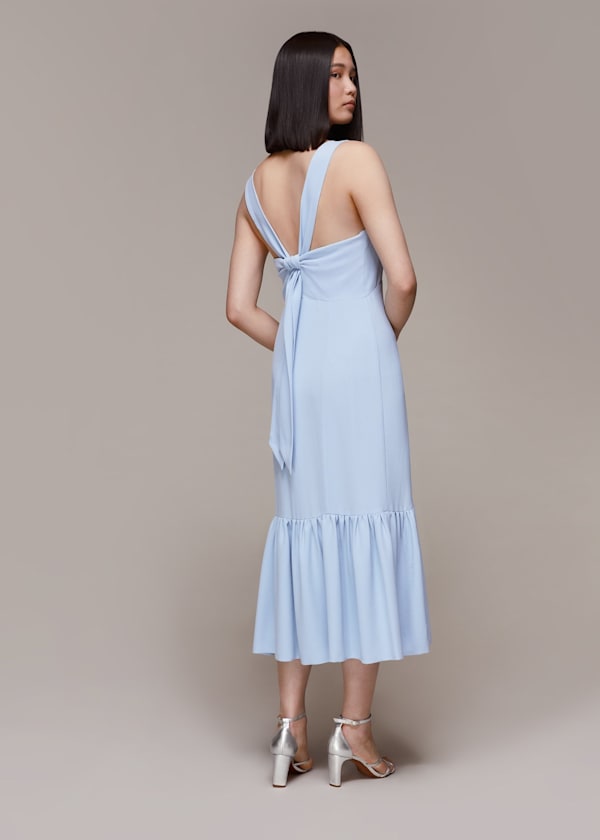 Pale Blue Sarah Tie Detail Dress