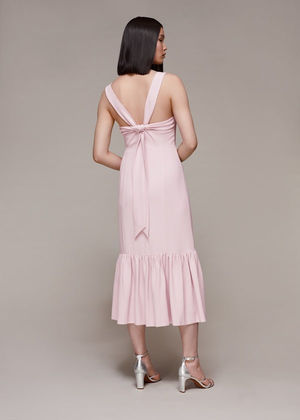 Pale Pink Sarah Tie Detail Dress
