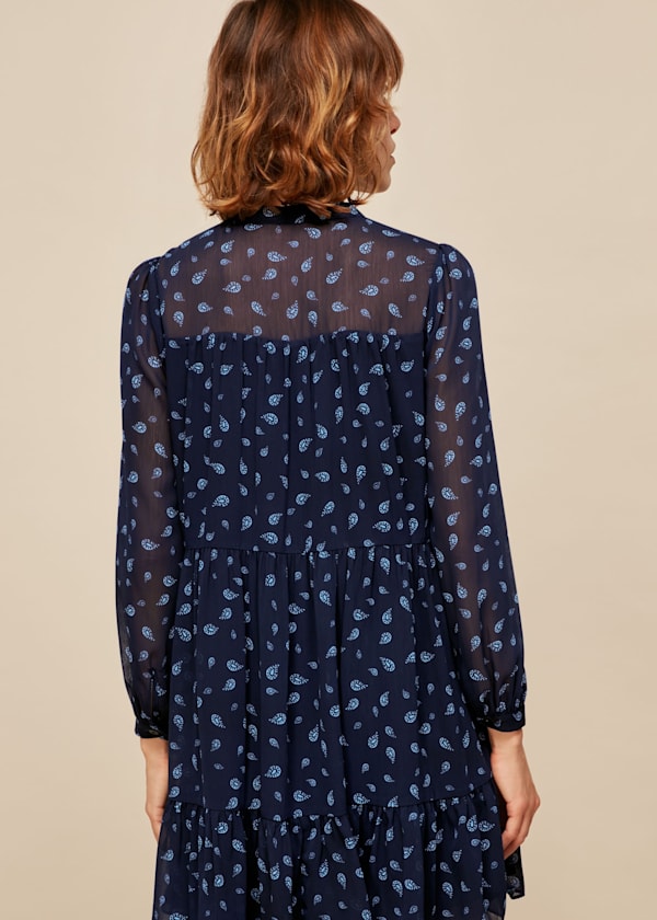 Blue Paisley Printed Dress