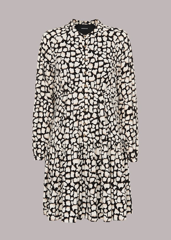 Multicolour Giraffe Print Trapeze Dress