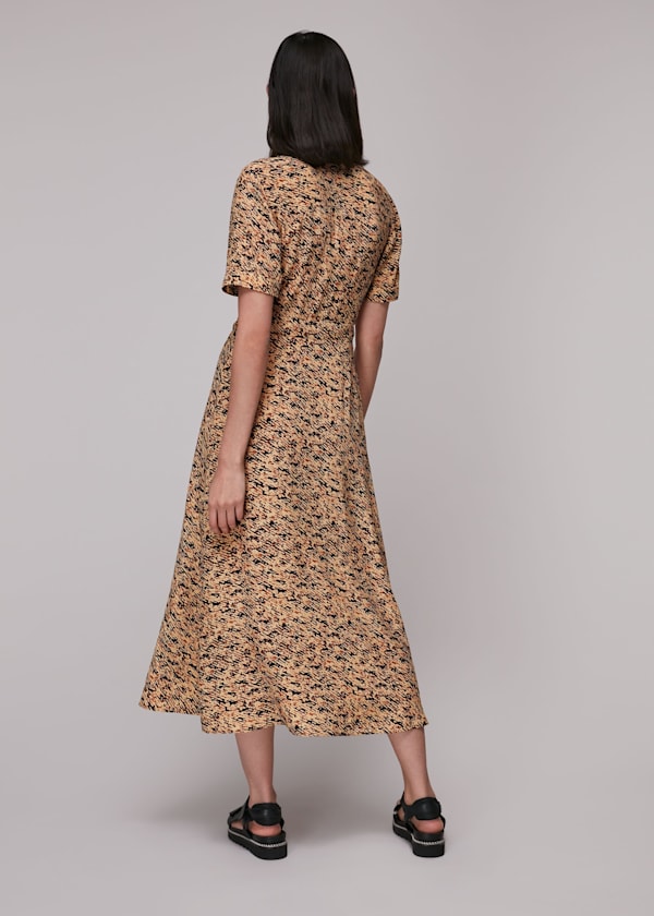 Multicolour Bark Print Shirt Dress