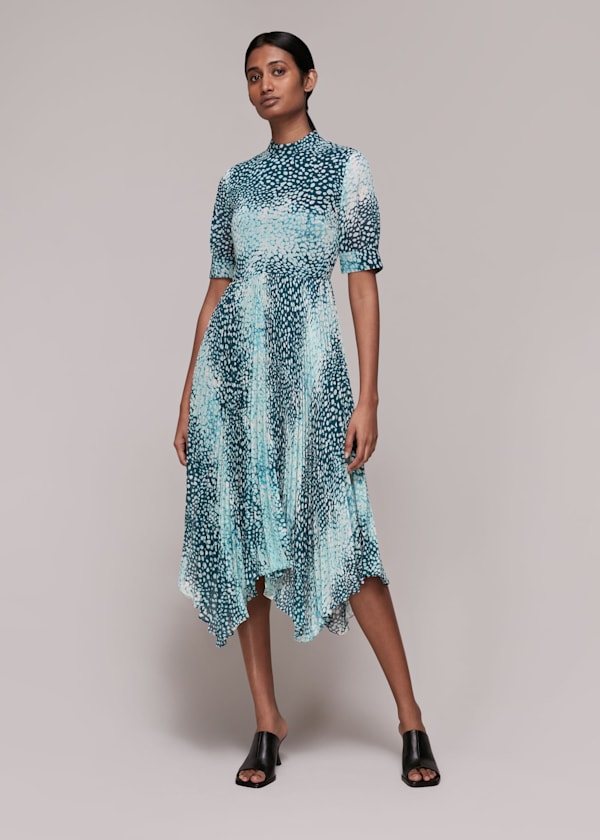 Blue Esme Dalmation Print Dress