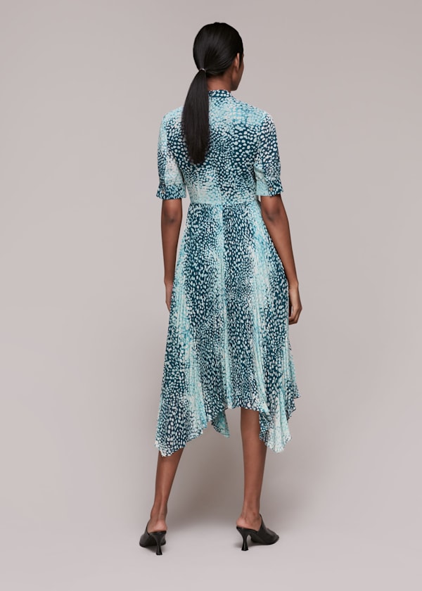 Blue Esme Dalmation Print Dress