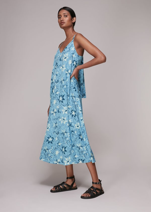 Blue Cecilia Batik Garland Dress