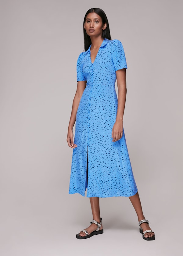 Blue Rowan Irregular Spot Dress