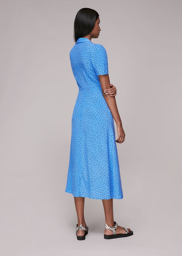 Blue Rowan Irregular Spot Dress