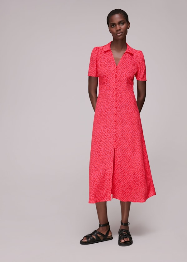 Pink Rowan Diagonal Print Dress